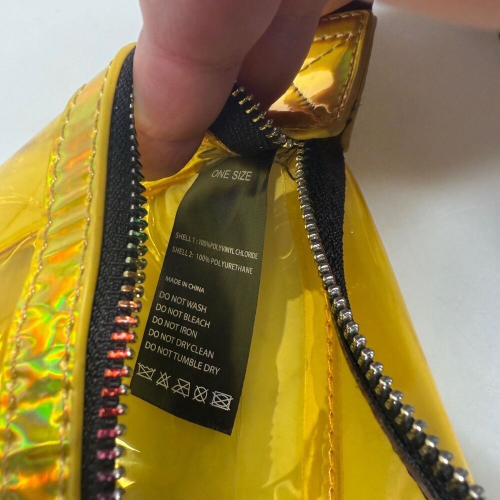 Like Dreams Yellow Clear Fanny Pack Waist Crossbody Bag 11"x6"x3" GUC Adjustable - Picture 13 of 16